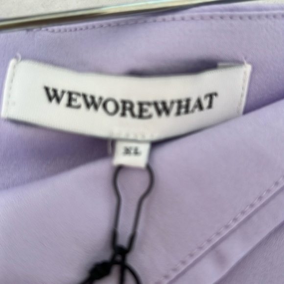WEWOREWHAT  Fairy Core Heather Lavender Satin Charmeuse Mini Slip Skirt Size XL - Picture 4 of 6